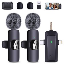 wireless lavalier microphone, suitable for iPhone/Android phones/cameras/comp...