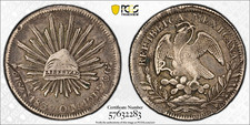 1839 Zs-OM MEXICO SILVER 8 REALES ZACATECAS MINT KM-377.13, DP-Zs19 PCG XF-40