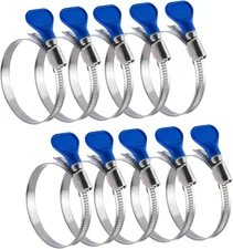 70262 Stainless Steel Hose Clamp - 2-1/2 Inch, Adjustable, 10 Pack for Dust Coll
