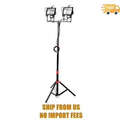 Hyper Tough 1000W Halogen 2 Light Corded Tripod Mounted Portable Work Light, 762