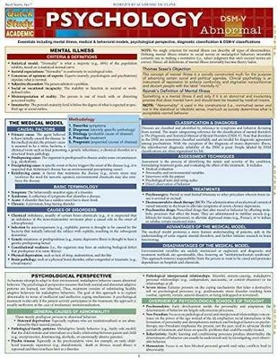 Psychology: Abnormal - QuickStudy - Pamphlet, by BarCharts Inc. - Very Good