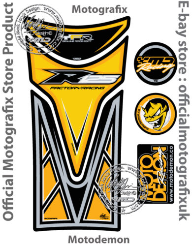 Yamaha YZF R125 2008 - 2016 jaune coussinet de réservoir moto protection gel motografix - Photo 1/1