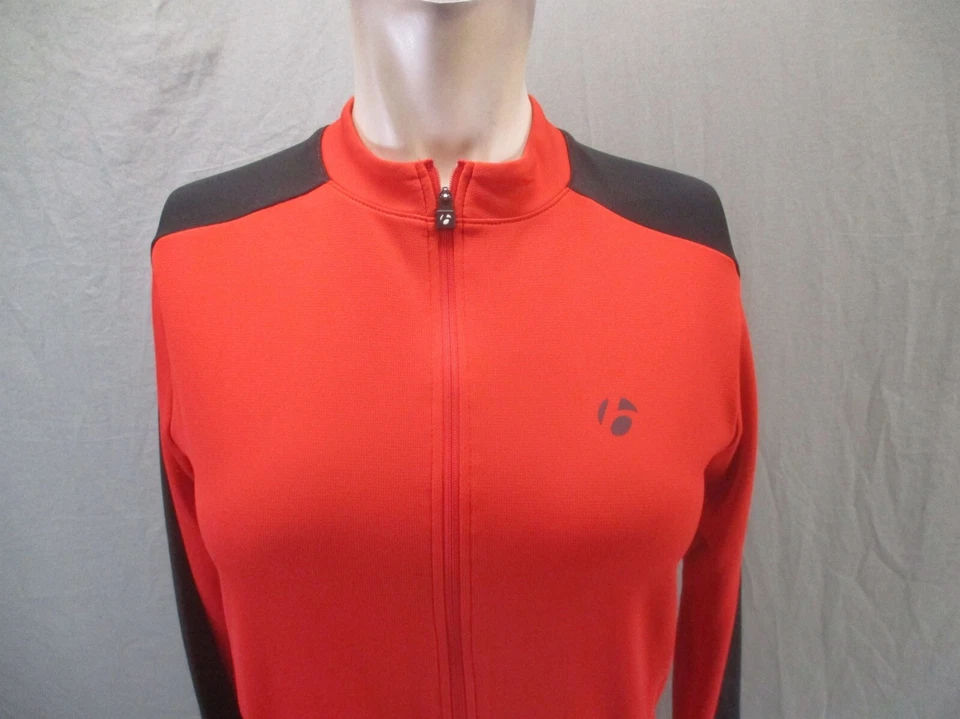 BONTRAGER Size XS Womens Red Full Zip Pocket Long Sleeve Warm Cycling Jersey 421 - Image 2 of 4