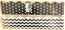 110 Pieces Polka Dot and Wavy Bulletin Board Borders Black White 13.75" Each