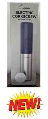   Rabbit R1-17910 Electric Corkscrew Batteries Included Silver / Blue