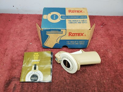Rotex Vintage 3/8” Embossed Label Maker Model 48E with Box, No