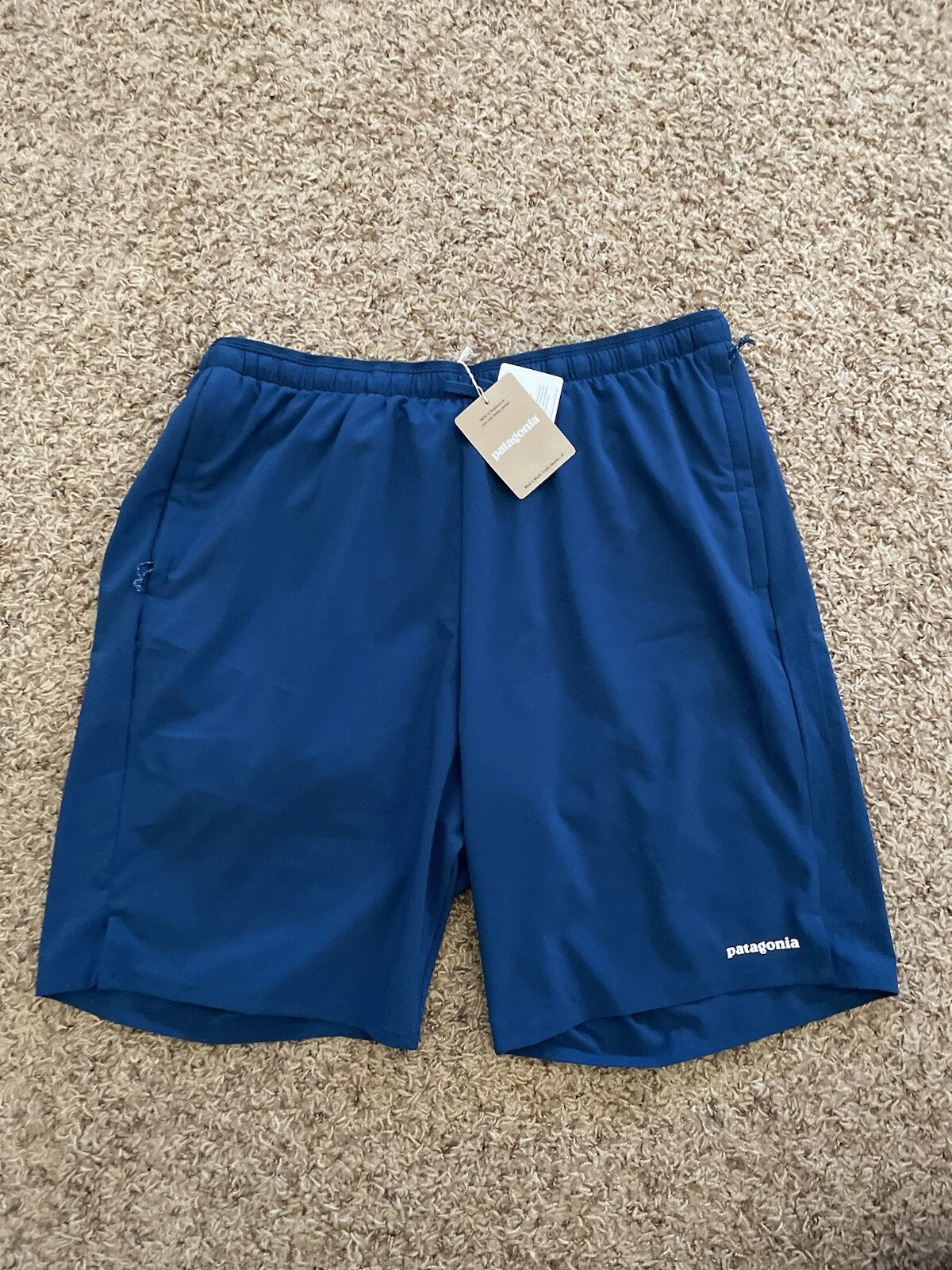 NWT PATAGONIA men's multi trails 8" shorts in lagoon blue Size Small