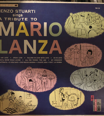 Mario Lanza Tribute Enzo Stuarti  Sings Vinyl LP Record Vintage Granny Core