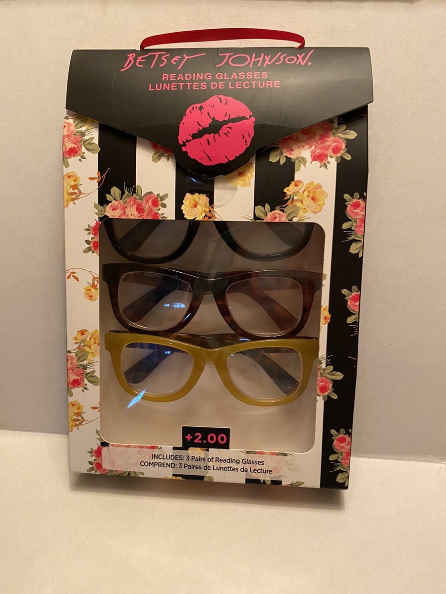 Betsey Johnson 3 Pair Reading Glasses Black, Tortoise and  display picture 2
