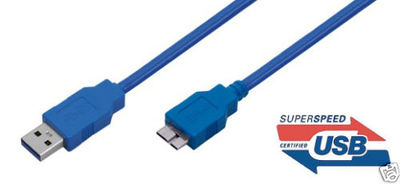USB 3.0 Kabel | AM/B-Micro | 3 m | blau | neu | Drucker, Scanner, Monitor, PC TV
