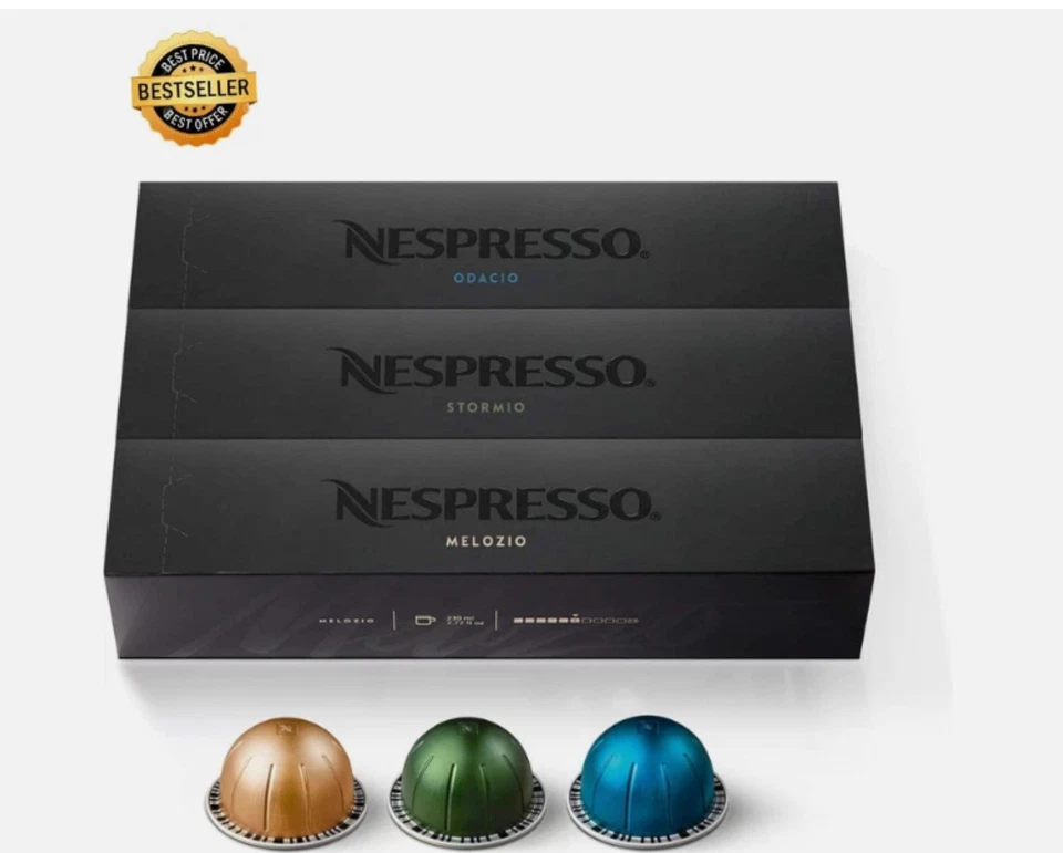 Cápsulas Nespresso Vertuo, Pack Variedad, Café Tostado Medio y Oscuro, 30 Unidades. Foto 2 de 4