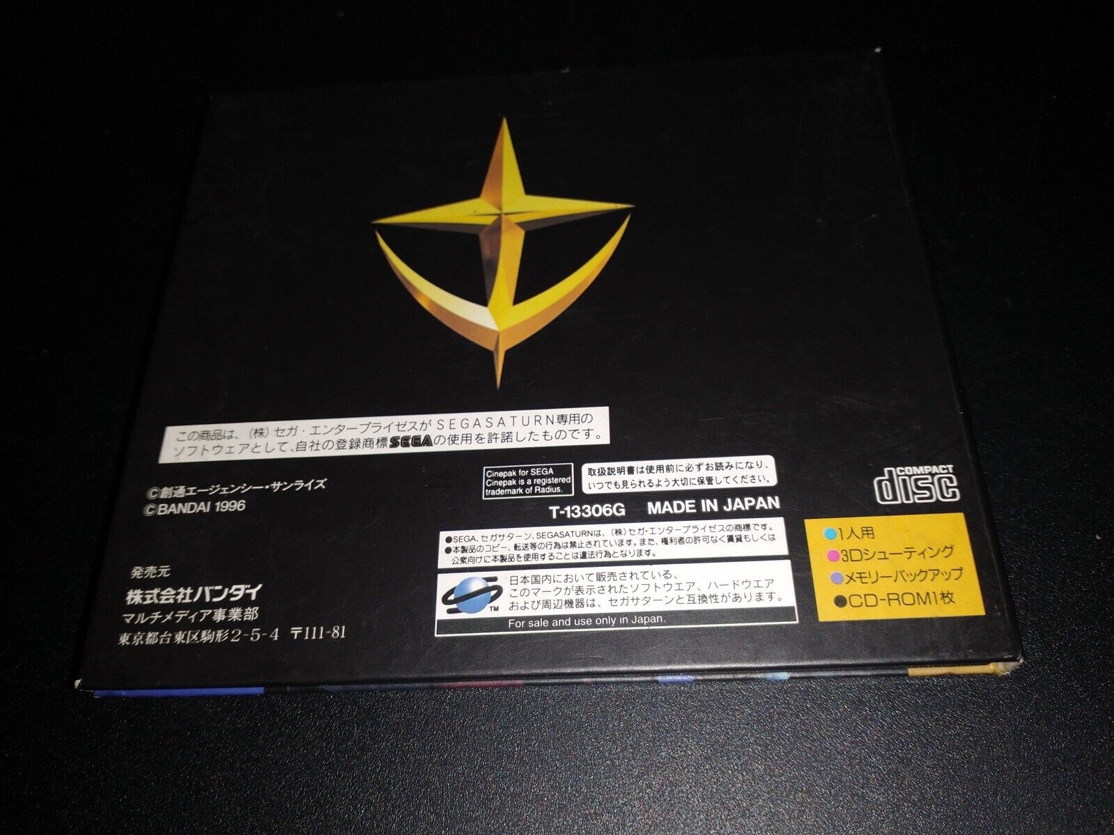 Mobile Suit Gundam Side Story 1 Sega Saturn Japan Import MINT cond COMPLETE!