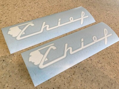 Clinton Chief Vintage Outboard Motor Decals 10'' 2-PK FREE SHIP + FREE Fish Decal