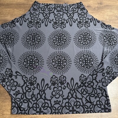 Norma Kamali Blouse Shirt Top Women's Medium Boatneck Batwing Dolman Sleeve