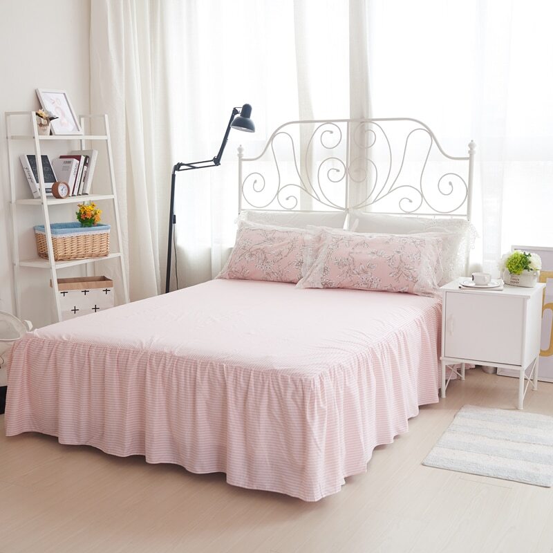 Silk Princess Style Bed Skirt Duvet Cover Set Silk Floss Bedding Sets Twin Queen King Size