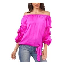 Vince Camuto Off Shoulder Women's Blouse, Fuchsia, SIZE XS