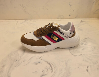 New! Roberto Cavalli 'Jilly' Low Top Sneaker Brown Womens 8 US 38 Eur. MSRP $570
