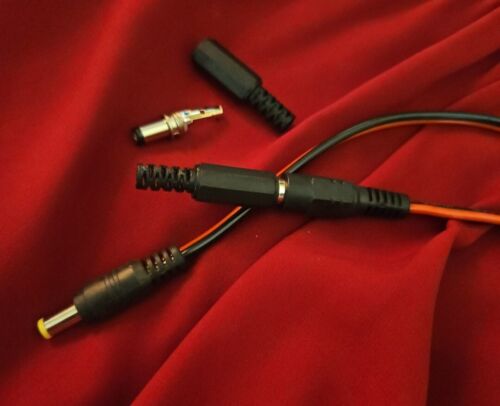 5.5x2.1mm 1 Male Plug +1 Female Socket DC Power Connector+2 Extra Male Plugs - Picture 4 of 5