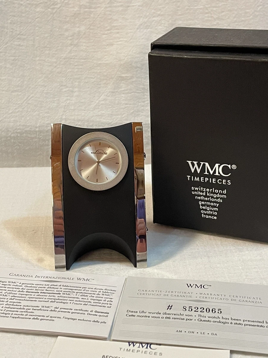 WMC Switzerland International Time Pieces Desk Clock Crome Matte