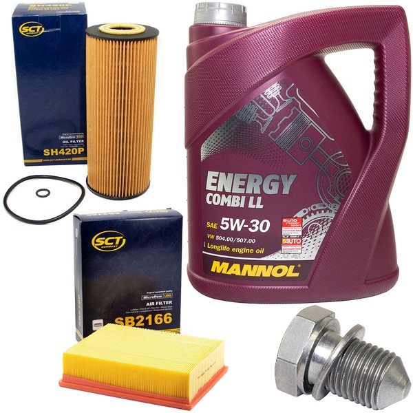 MotoröL Filter Set 5W30 5 Liter + ÖLablassschraube FüR Audi A4 Avant 1.9 B6 B7-image