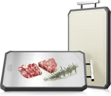 Stainless Steel Cutting Board,Double Sided Steel Cutting Board for Kitchen