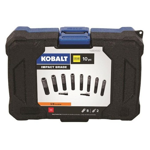 Kobalt Standard (SAE) 3/8 Drive Set 6 Point Impact Socket Set 10 Pieces - Picture 3 of 5
