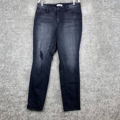 YMI Curvy Fit Skinny Jeans Women's 14 Black High Rise Charcoal