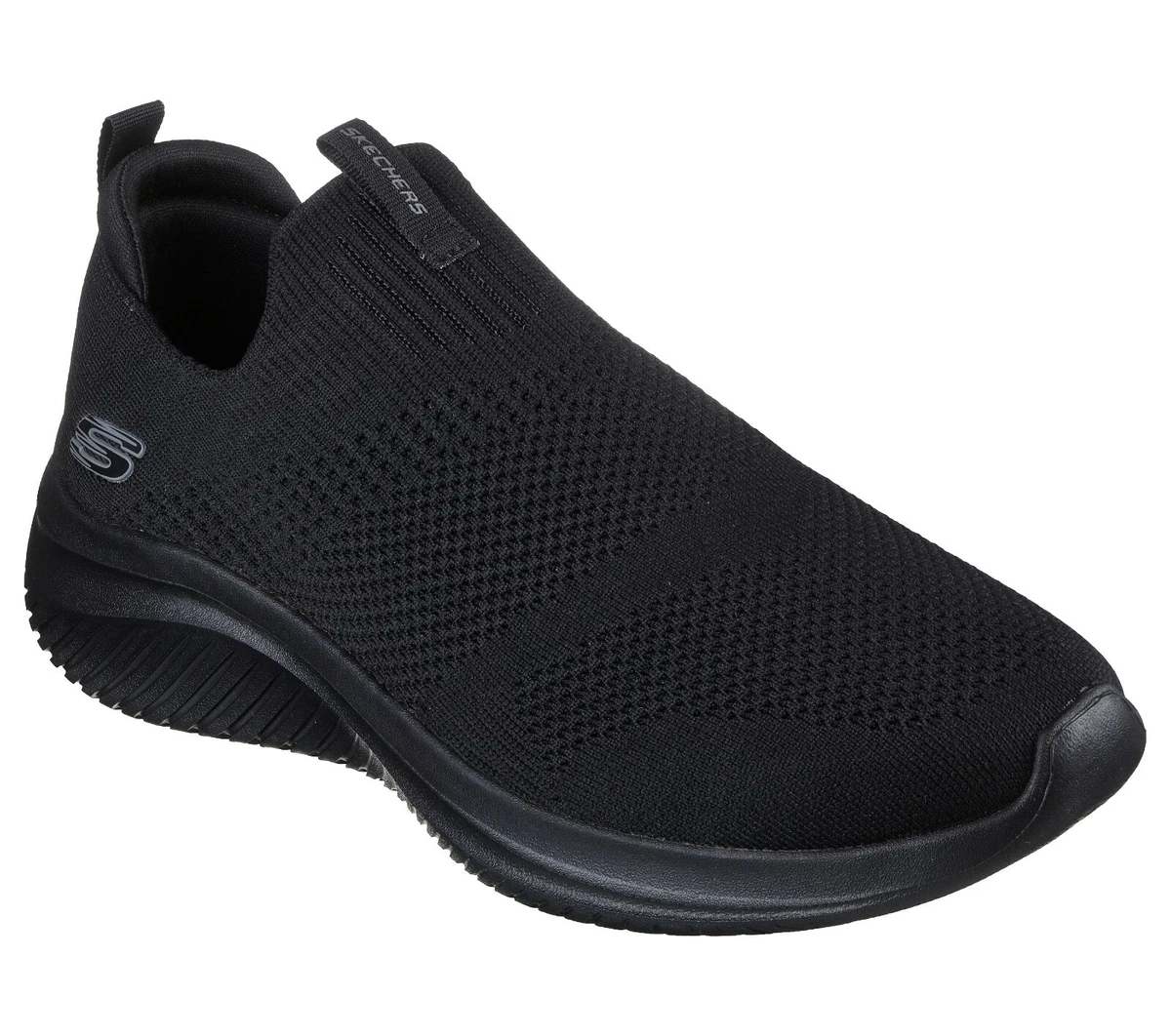 Skechers Slip On Black Men Comfort Walk Shoes Flexible Memory Foam |