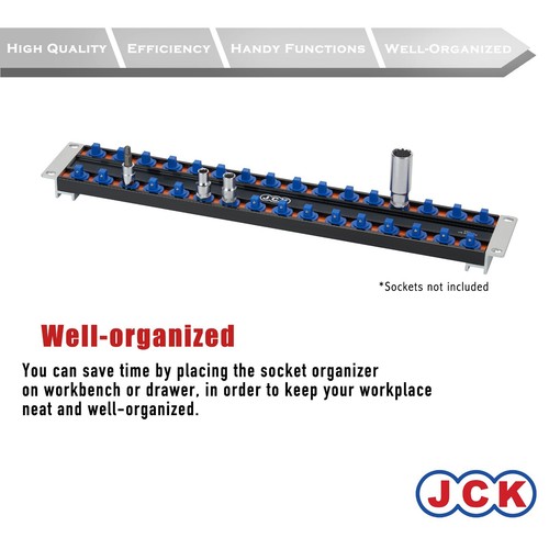 "Organizador de enchufe de doble riel de aluminio de 1/4" calidad profesional JCK - Imagen 4 de 7