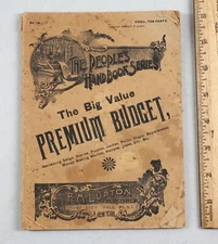 1893 People's Hand Book Series Songs Stories Puzzles Jokes Recipes Booklet