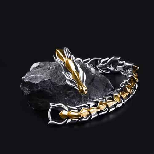 Bracelet Manchette Géométrique Vintage - Style Punk, Hip Hop - Or Ou Argenté - Métal Zinc - Homme Femme - Personnalisable