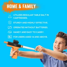 Chemical-Free Fly-Targeting Non-Toxic Pet-Safe Finger-Sling Salt Blaster Bug Gun