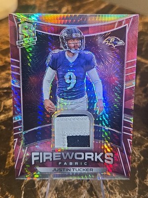 22 Panini Spectra - Brilliance Justin Tucker #BRL-JTU Neon Pink Prizm /15 (MEM)