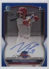 2023 Bowman Chrome Prospect Blue Refractor 116/150 Nikau Pouaka-Grego Auto 2gv