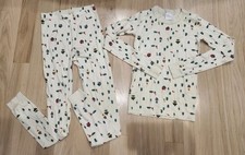 Hanna Andersson Kids Unisex Christmas Tree Pajamas Set Sz 150 US 12 Org Cotton