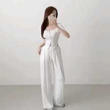 Pure White Casual Training Set for Women