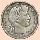 1906-D Barber Half Dollar 50C | VF Details - Cleaned, Slightly Bent   *469