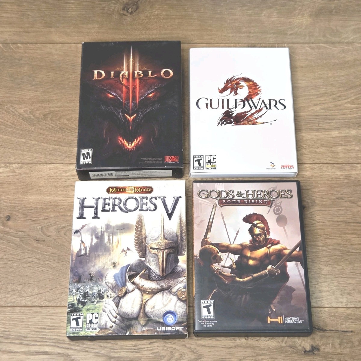 PC Game Lot Diablo III Guild Wars 2 Heroes V Gods & Heroes Rome Rising