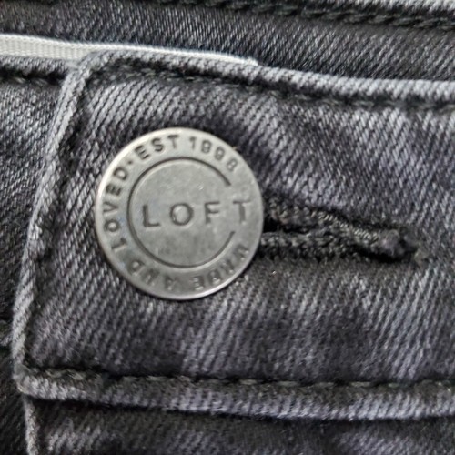 Jeans Loft para mujer talla 16 negros curvilíneos cintura alta ajustados elásticos denim - Imagen 9 de 13