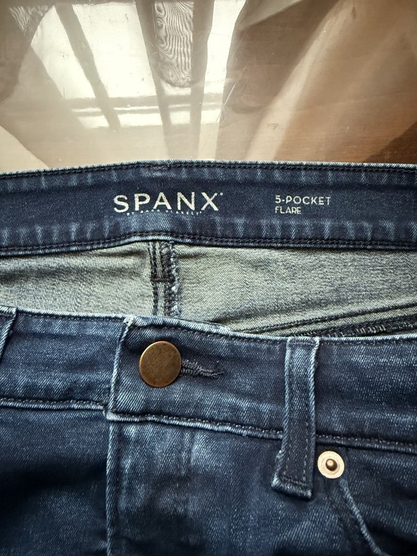 Spanx Womens Flare Jeans Blue Size 32 Regular Stretch Slimming