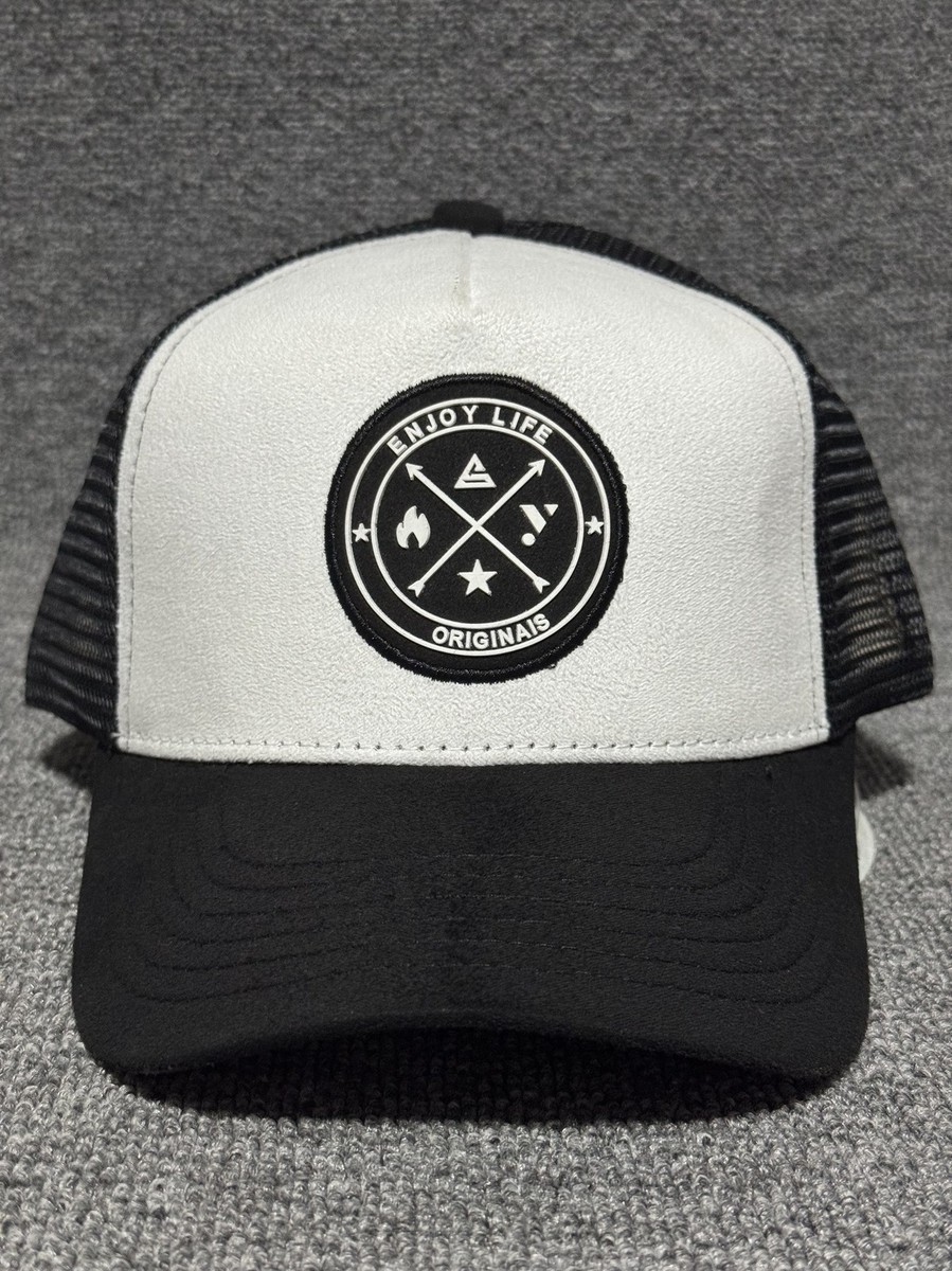 Enjoy Life Originais Trucker Hat Cap Black White Mesh Snapback Adjustable