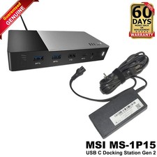 MSI MS-1P15 USB-C Gen2 Docking Station 4K HDMI DP LAN 10Gbps With Power Adapter