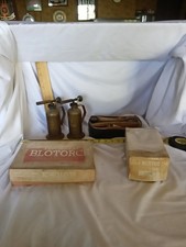 Lrg Vintage Blotorch Collection Justrite No 32 & Lenk Superheat Boxed Brass Lot