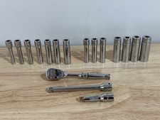 Snap-on 14 Drive Metric Sae Deep Socket Set Ratchet Extension Vintage Snapon Snap-on 14 Drive Metric Sae Deep Socket Set Ratchet Extension Vintage Snapon