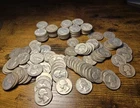 Lot of 5 Silver Quarters - 1948 - 1964 Circulated Condition