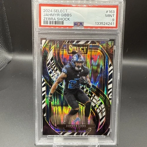 2024 Panini Select Jahmyr Gibbs Zebra Shock Case Hit #163 Premier Level