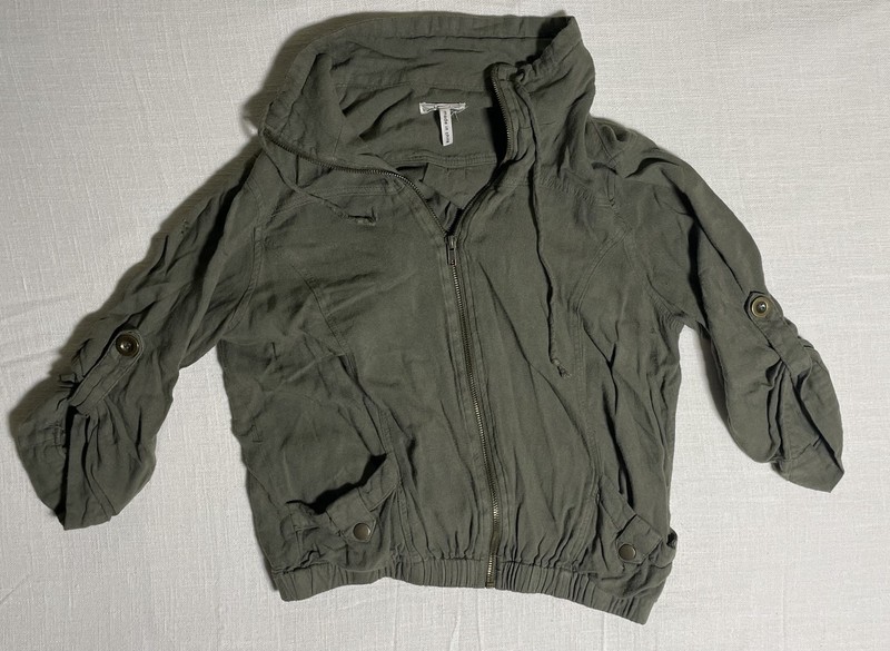 Womens Kirra Green Cropped Zip Up Jacket (Size L)