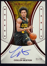 COLLIN SEXTON 2024-25 Immaculate Collection Modern Marks Autograph Red 21/25