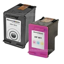 2PK CC654AN CC656AN for HP 901XL BLACK COLOR HY Printer Ink Cartridge G510g G510