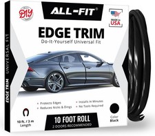 All-Fit Car Door Edge Protector Made in USA - Easy To Install (10 Ft Black)